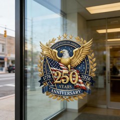 2pcs 250th Anniversary USA Car Decal Sticker, Patriotic Bald Eagle 1776–2026 V