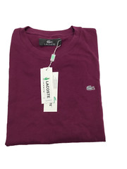 Men’s Lacoste Crew Neck Pima Cotton Jersey T-shirts, PURPLE, Size M