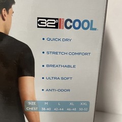 32 Degrees Cool Men’s 3 Pack Short Sleeve Crew Neck Tee T-Shirt BLACK MEDIUM Dry