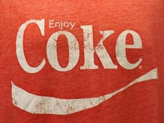 New Coca Cola Coke Mens Size M Medium Vintage Look Distressed Red Shirt