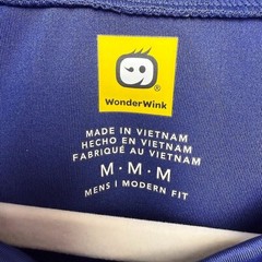 Wonderwink Scrub Shirt Mens Medium Blue Modern Fit Solid Chest Pocket