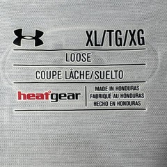 Under Armour HeatGear Mens XL White Short Sleeve Loose Fit T-Shirt Logo Athletic