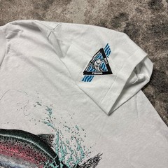 Vintage Fish Shirt Mens Large 90s Single Stitch Nature Fishing Animals USA Made