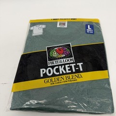 Vintage 90s Fruit Of The Loom Pocket T-Shirt Mens L Golden Blend Normcore 3 Pcs