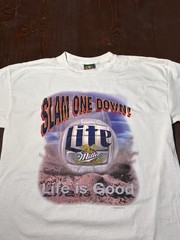 Vintage Miller Lite Volleyball Shirt 90s 1996 XL Slam One Down Life Is Good USA