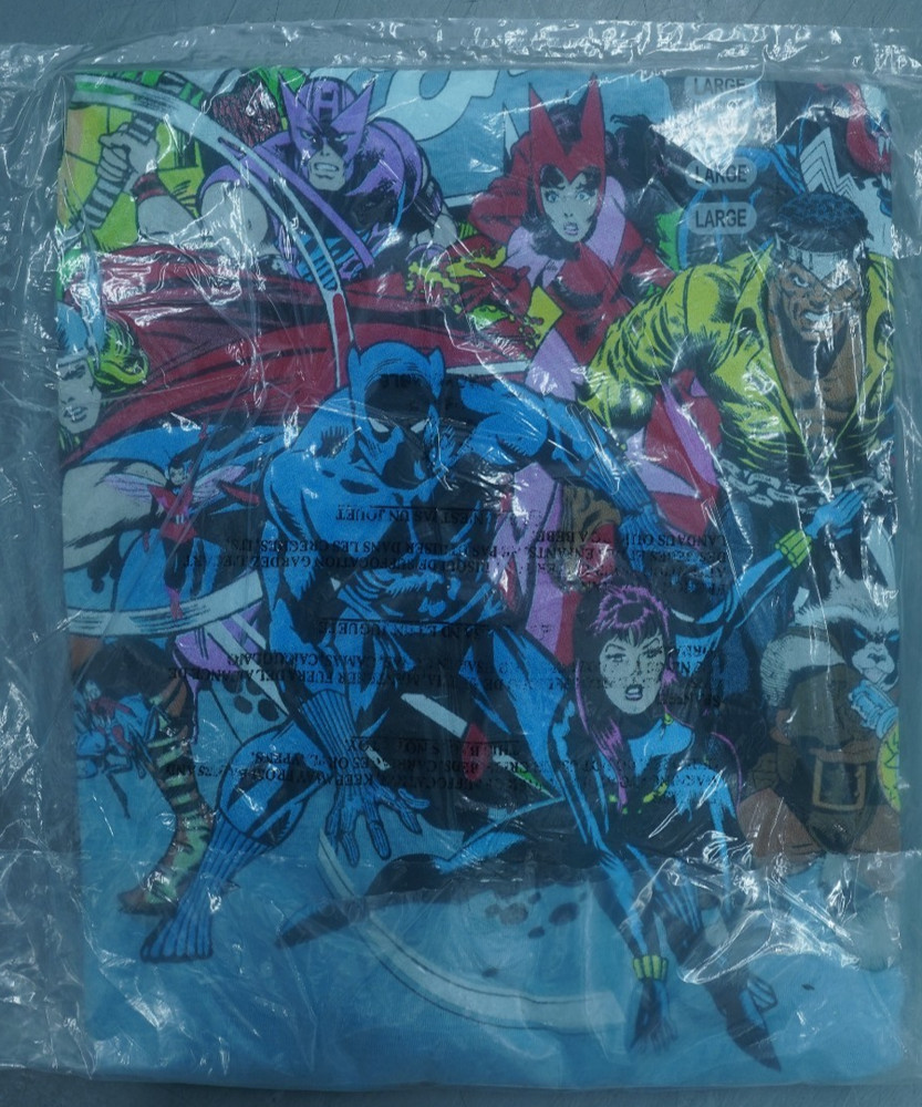 MARVEL OFFICIAL CHARACTERS AVENGERS THANOS T-SHIRT LIGHT BLUE SIZE LARGE SEALED