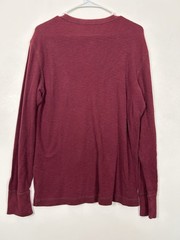 American Eagle Shirt Men’s M Red Thermal Waffle Knit Long Sleeve Tagless Shirt