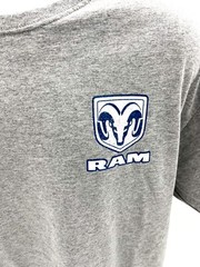 Gray T-Shirt w/ Dodge Ram Truck & “Guts Glory American Pride” Script – Licensed