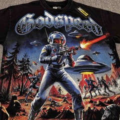 26SS Godspeed outer space anime character printing Tee Mens Cotton T-shirt