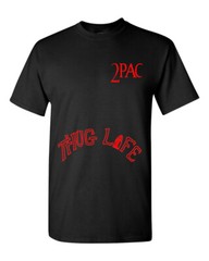 THUG LIFE – hip hop rap music tupac 2pac – T-shirt Short Sleeve 50/50 Poly-Cotto