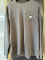 Athletic Works Men’s Taupe Long Sleeve Crew Neck Pocket Tee Size XL New With Tag