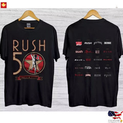 Rush R50 Anniversary Shirt 2026 Tour Vintage Rock Band Mens Black Tee