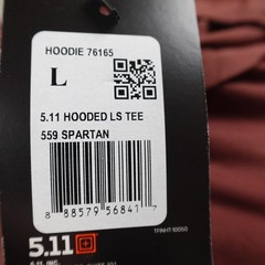 NEW 5.11 Tactical Shirt Mens L Red Hooded Long Sleeve Hoodie Graphic Tee T-Shirt