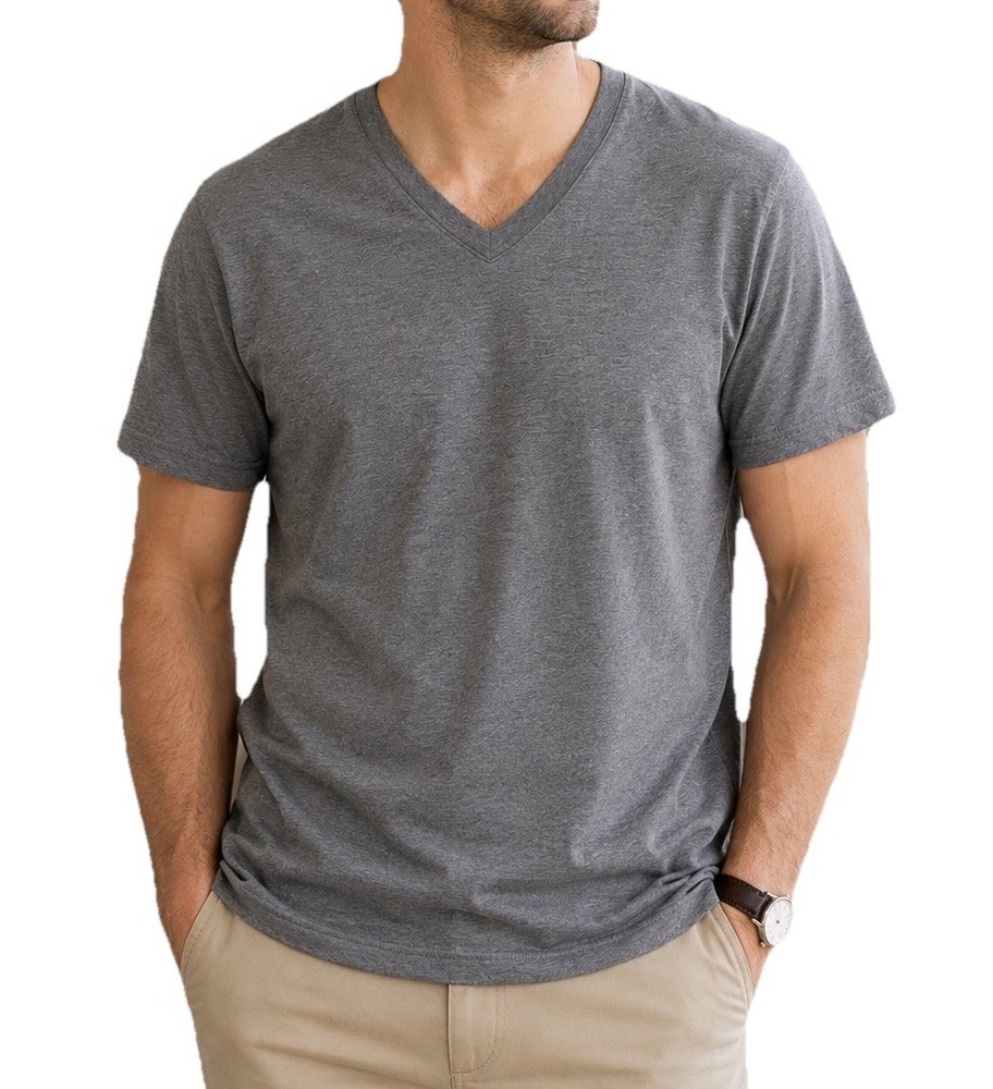 Men’s Everyday Wear Short Sleeve V Neck T-Shirt Goodfellow Casual Gray L NWT