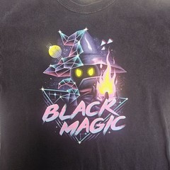 Vintage FINAL FANTASY 2000s Y2K Black Magic T Shirt Black Size M Anime Tee Rare