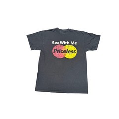 spenser Sex With Me Priceless Parody T shirt mens size L Black cotton Y2K