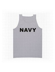 US NAVY TANK TOP T-SHIRT SPORT GREY