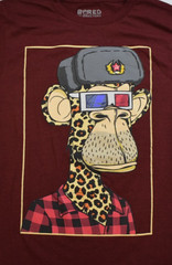 Bored Of Directors Mens Bored Ape In Soviet Hat Maroon Heather Shirt New S, M, L