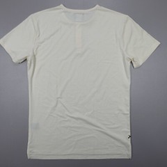 Cuts Clothing Split Hem Short Sleeve Tee Henley Stretch Beige Slim Fit