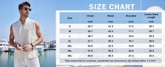 Men Cotton Linen Tank Top Sleeveless Lace Up Shirt Bohemian Beach Casual Tunic