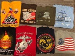 Lot of 8 Marine Corps Marathon Shirts XL 2006–2013 Crew & Mock Turtleneck