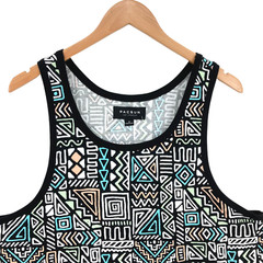 PacSun Men’s Y2K Aztec Cotton Sleeveless Wide Strap Pullover Tank Top Small