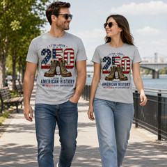 250 Years-Veteran Tribute Boots Dog Tag Heritage T-Shirt 4th of July