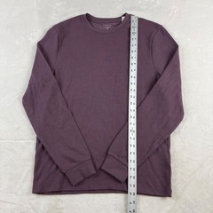 NWT J.Crew Long Sleeve Thermal Shirt Mens S Purple Ribbed Crewneck Basic Preppy