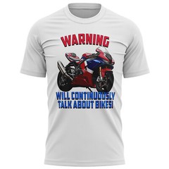 Warning Will Continuously Talk About Bikes T Shirt Funny Birthday Superbike Gift