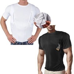 Explosive Man’s T-shirt Concealed Hidden Holster Tactical Invisible Carry Tops A