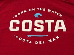 Costa Del Mar T-Shirt Red Long Sleeve 100% Cotton Men’s Medium Fishing Casual