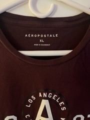Aéropostale Men’s Brown Los Angeles California Logo Graphic Crew Tee, XL