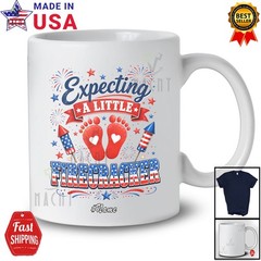 Custom Name Expecting Little Firecracker; 4th Of July Patriotic Pregnancy Shirt