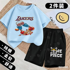 One Piece Anime Character Lakers Basketball Jersey Kids T-Shirt Set, Cool Sports