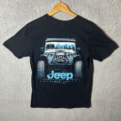 JEDCO Jeep OL Graphic Logo/Wrangler Crew Neck T-Shirt Size M Black Pullover