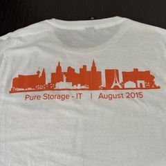 Pure Storage IT Company T shirt Size L Vintage White Orange
