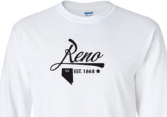 Reno Nevada State T-Shirt Long Sleeve Graphic Tee Unisex apparel Text logo
