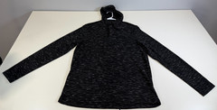 Rock & Republic Men Pullover Hooded Henley Long Sleeve Shirt Black/Grey Marled L