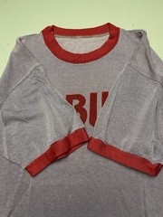 True Vintage 1970s Tribune Newspaper Ringer T-Shirt Single Stitch Acrylic Boxy