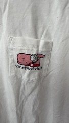 Vineyard Vines Valentine’s Day White S Cotton Long Sleeve Pocket Whale Tee
