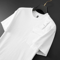 Fashion Trend Embroidered Vintage Pocket Short Sleeve Luxury Summer Men T-Shirt