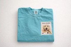 Custom Pet Portrait Stamp Comfort Tee Shirt Personalized Dog Cat