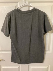 Pacific Blue Y2K Gray Graphic T-shirt With Embroidered Eagle Size Small