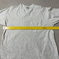 Vintage Single Stitch Pocket Shirt BVD Size Large Heather Grey White Made In USA