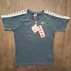 Kappa 222 Banda Coen Slim T Shirt Tee Youth Size L Blue Logo Tape Sleeves