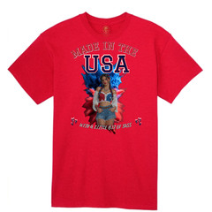 Made In The USA With A Little Bit Of Sass Patriotic Pin Up Shirt S-3XL