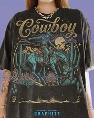 Cowboy Rodeo Wild West Bucking Horse Western Rider Comfort Tee