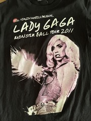 Lady Gaga Monster Ball Tour 2011 T-Shirt Black Graphic Concert Tee Medium