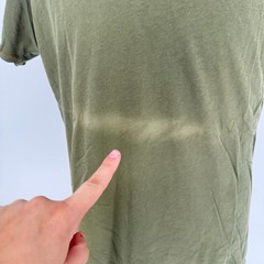 Robert Graham Casual Short Sleeve V-Neck T Shirt Solid Olive Green SUN DAMAGE M