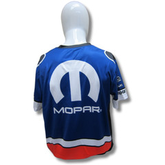 Mopar Logo Blue Racing Jersey T-Shirt Sublimated Print Official Licensed